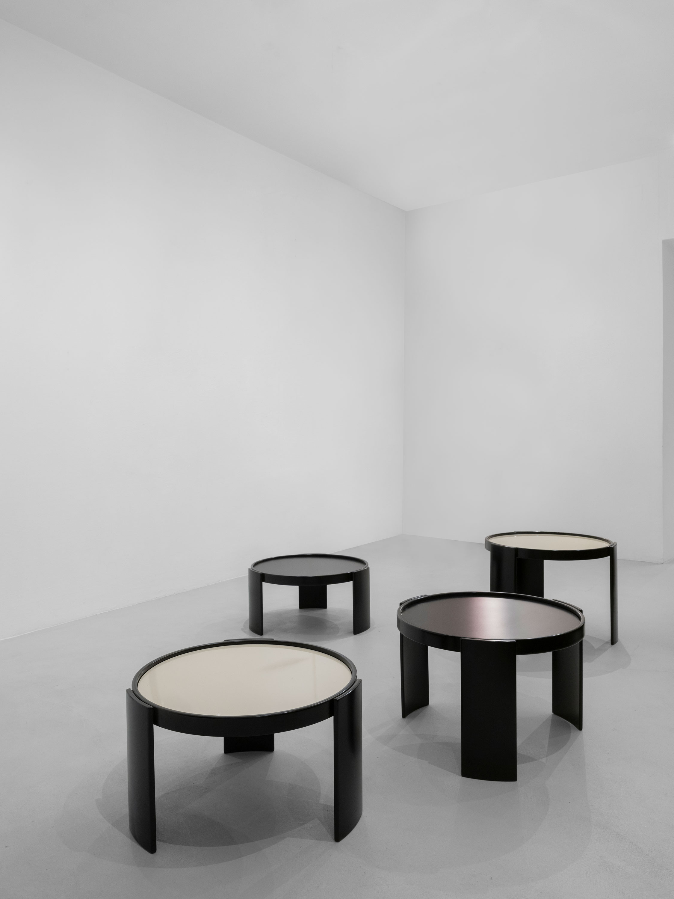 A set of four stackable side tables